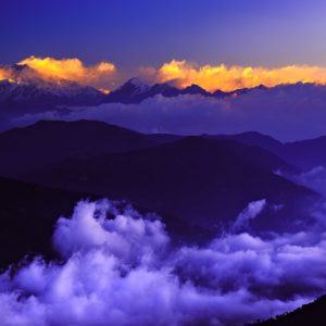 Cloudy Kangchenjunga - Limited Edition Landscape Photography Artwork of the Mount Kangchenjunga After Sunrise on Canvas and Matte Paper by Minhajul Haque
