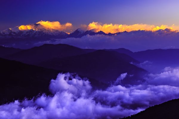 Cloudy Kangchenjunga - Limited Edition Landscape Photography Artwork of the Mount Kangchenjunga After Sunrise on Canvas and Matte Paper by Minhajul Haque